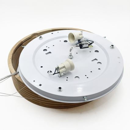 Brilagi - LED-riippuvalaisin kaapelilla CARVALHO MODERN 2xE27/60W/230V tammi, halkaisija 37,5 cm