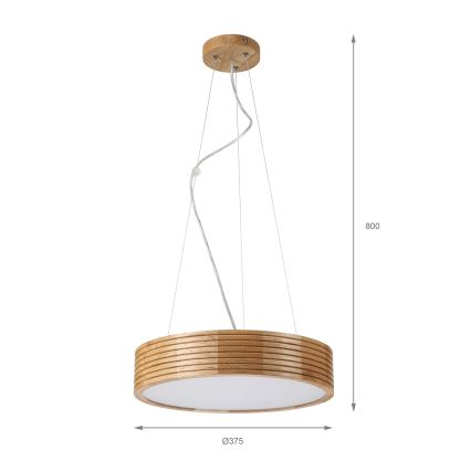 Brilagi - LED-riippuvalaisin kaapelilla CARVALHO MODERN 2xE27/60W/230V tammi, halkaisija 37,5 cm