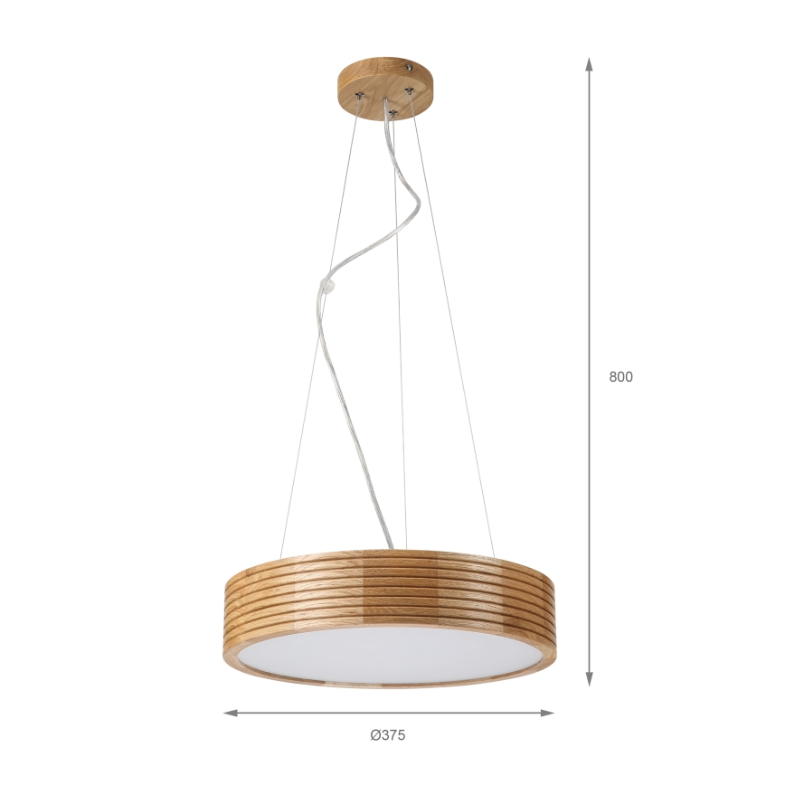 Brilagi - LED-riippuvalaisin kaapelilla CARVALHO MODERN 2xE27/60W/230V tammi, halkaisija 37,5 cm