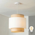 Brilagi - LED-riippuvalaisin kaapelilla CERIA 1xE27/40W/230V halkaisija 40 cm beige/valkoinen