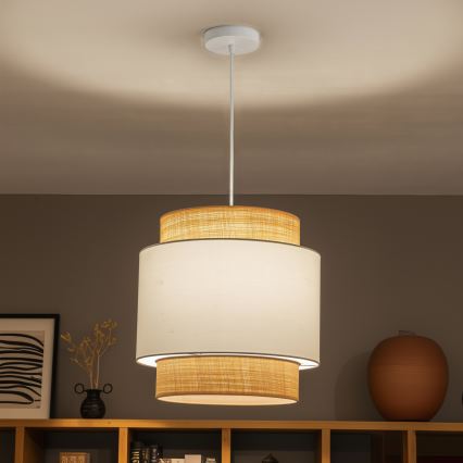 Brilagi - LED-riippuvalaisin kaapelilla CERIA 1xE27/40W/230V halkaisija 40 cm beige/valkoinen