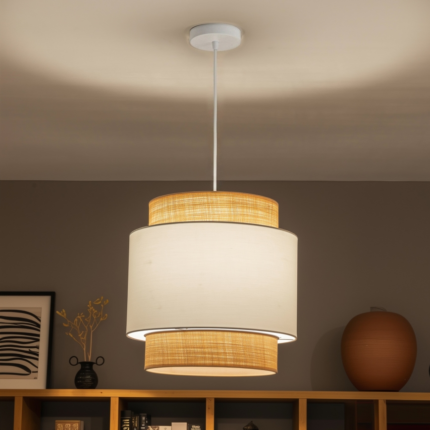 Brilagi - LED-riippuvalaisin kaapelilla CERIA 1xE27/40W/230V halkaisija 40 cm beige/valkoinen