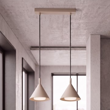 BRILAGI - LED Riippuvalaisin kaapelilla CONE DOUBLE 2xGX53/15W/230V beige