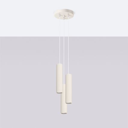 Brilagi - LED-riippuvalaisin kaapelilla CRESTO 3xGU10/10W/230V kermanvärinen
