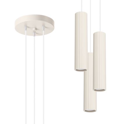 Brilagi - LED-riippuvalaisin kaapelilla CRESTO 3xGU10/10W/230V kermanvärinen