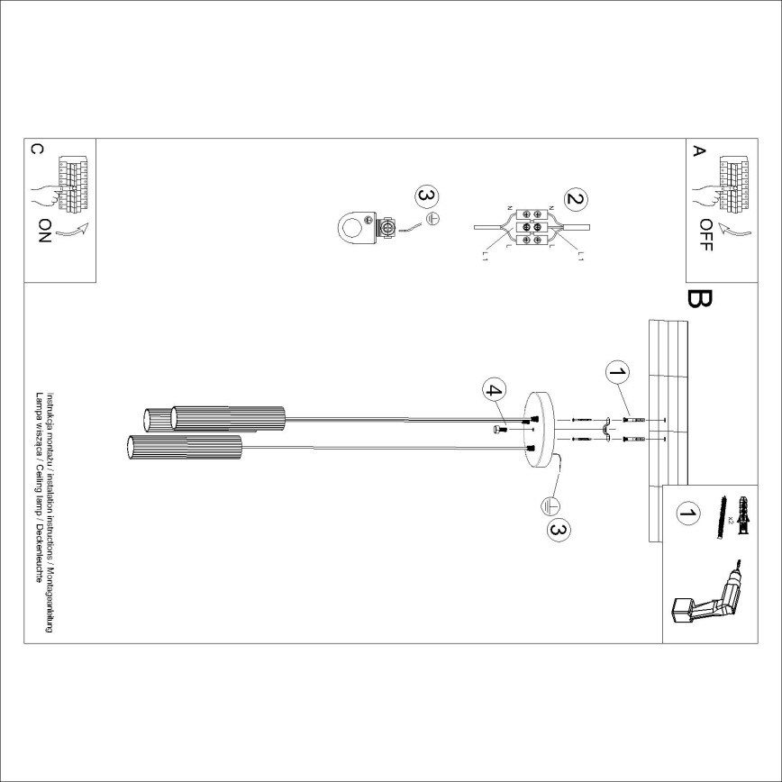Brilagi - LED-riippuvalaisin kaapelilla CRESTO 3xGU10/10W/230V kermanvärinen