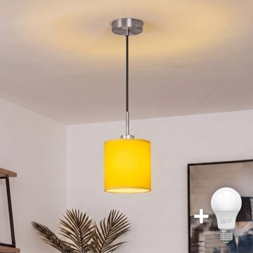 Brilagi - LED-riippuvalaisin kaapelilla NUBILA 1xE27/60W/230V halkaisija 14 cm musta/keltainen
