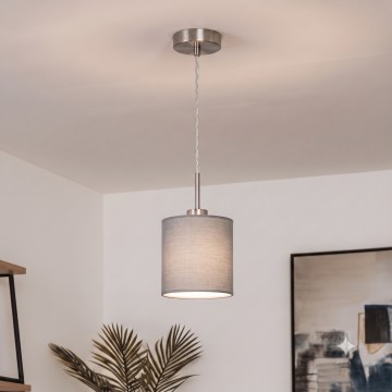Brilagi - LED-riippuvalaisin kaapelilla NUBILA 1xE27/60W/230V halkaisija 14 cm vaaleanharmaa