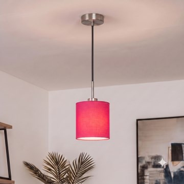 Brilagi - LED-riippuvalaisin kaapelilla NUBILA 1xE27/60W/230V Ø 14 cm musta/vaaleanpunainen