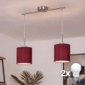 Brilagi - LED-riippuvalaisin kaapelilla NUBILA 2xE27/60W/230V pompejinpunainen