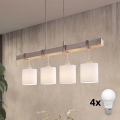 BRILAGI - LED-riippuvalaisin kaapelilla NUBILA 4xE27/60W/230V harmaa/valkoinen
