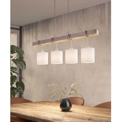 BRILAGI - LED-riippuvalaisin kaapelilla NUBILA 4xE27/60W/230V harmaa/valkoinen