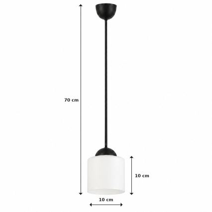 BRILAGI - LED-riippuvalaisin kaapelilla RETRO GLASS 1xE27/60W/230V Ø 14 cm musta/valkoinen