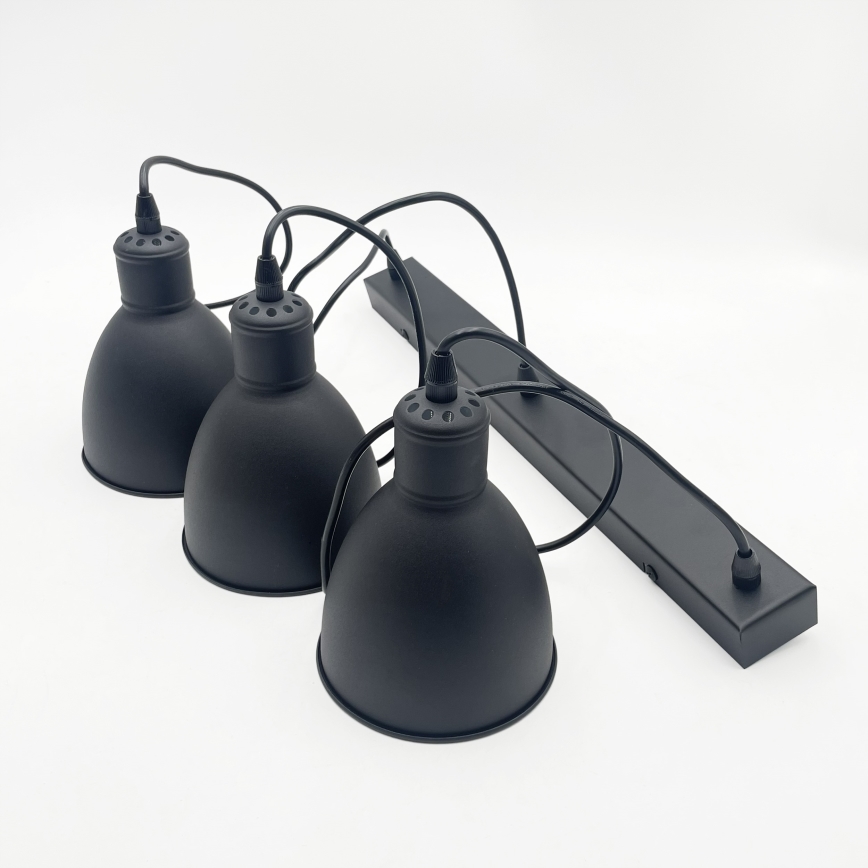 Brilagi - LED-riippuvalaisin kaapelilla RIDDY 3xE27/60W/230V musta