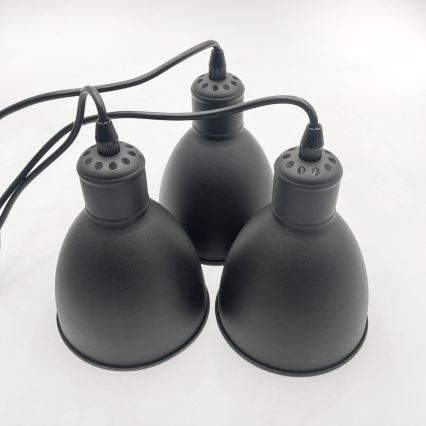 Brilagi - LED-riippuvalaisin kaapelilla RIDDY 3xE27/60W/230V musta