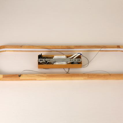 Brilagi - LED-riippuvalaisin kaapelilla UMEA WOOD LED/40W/230V 90x22 cm kumipuu