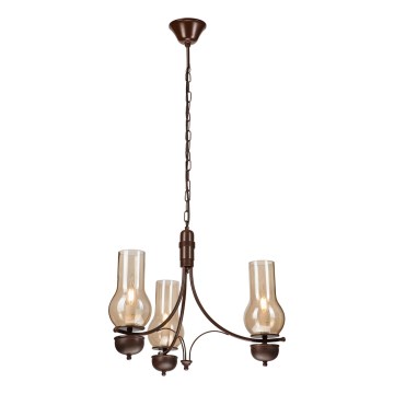 Brilagi - LED-riippuvalaisin ketjulla COTTAGE 3xE14/40W/230V pyökki/ruskea/savunvärinen beige
