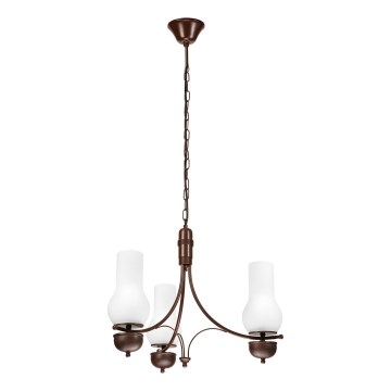 Brilagi - LED-riippuvalaisin ketjulla COTTAGE 3xE14/40W/230V pyökki/ruskea/valkoinen