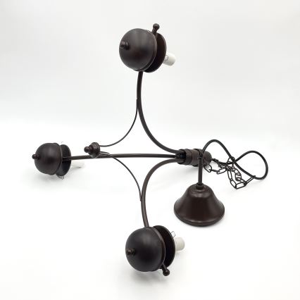 Brilagi - LED-riippuvalaisin ketjulla COTTAGE 3xE14/40W/230V pyökki/ruskea/valkoinen