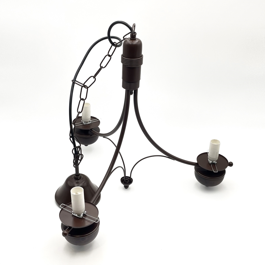 Brilagi - LED-riippuvalaisin ketjulla COTTAGE 3xE14/40W/230V pyökki/ruskea/valkoinen