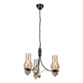Brilagi - LED-riippuvalaisin ketjulla COTTAGE 3xE14/40W/230V tammi/musta/savunvaalea beige
