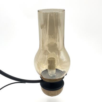 Brilagi - LED-riippuvalaisin ketjulla COTTAGE 3xE14/40W/230V tammi/musta/savunvaalea beige