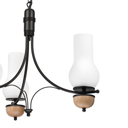 Brilagi - LED-riippuvalaisin ketjulla COTTAGE 3xE14/40W/230V tammi/musta/valkoinen