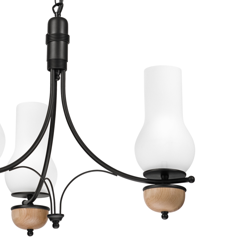 Brilagi - LED-riippuvalaisin ketjulla COTTAGE 3xE14/40W/230V tammi/musta/valkoinen