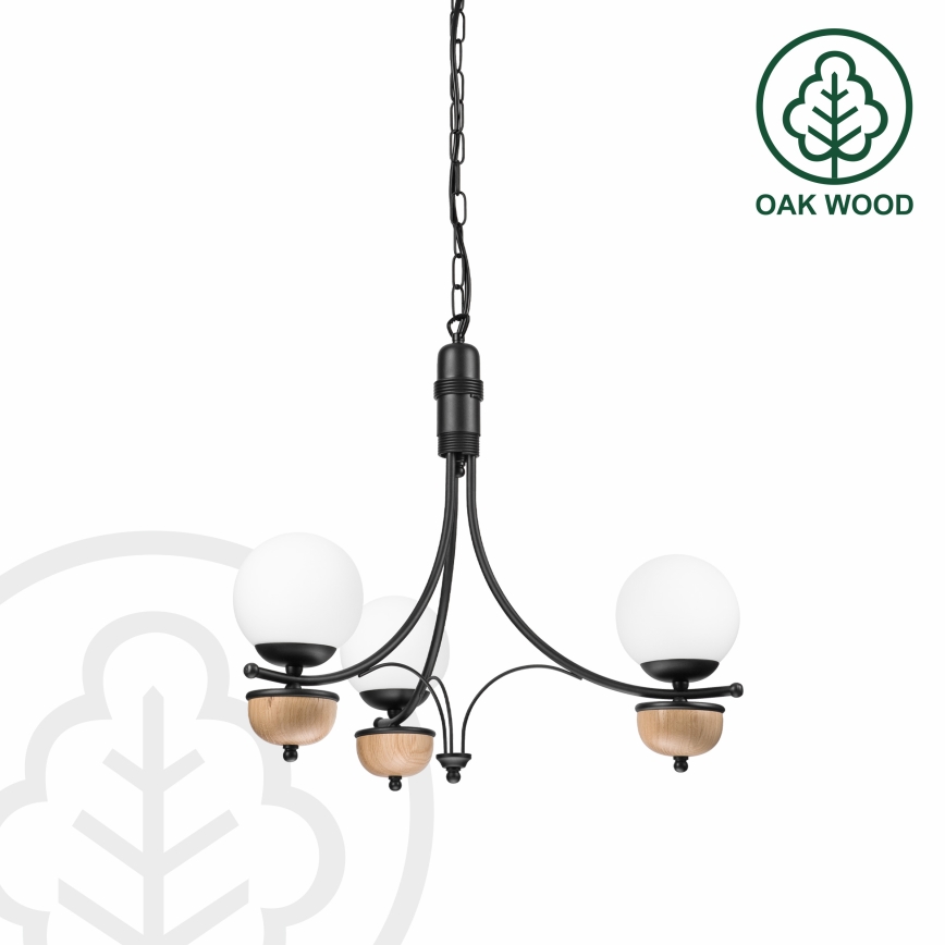 Brilagi - LED-riippuvalaisin ketjulla COTTAGE 3xG9/40W/230V tammi/valkoinen