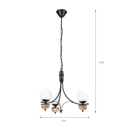 Brilagi - LED-riippuvalaisin ketjulla COTTAGE 3xG9/40W/230V tammi/valkoinen