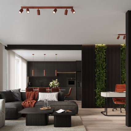 Brilagi - LED-riippuvalaisin köydellä CRESTO 1xGU10/10W/230V punainen