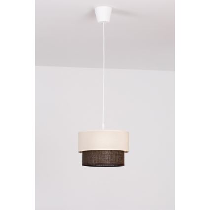 Brilagi - LED-riippuvalaisin langalla BOHO STYLE 1xE27/15W/230V halkaisija 25 cm kerma/ruskea