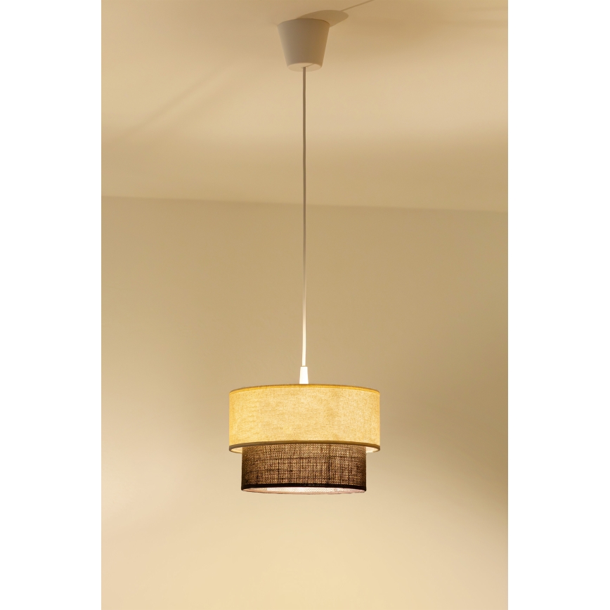 Brilagi - LED-riippuvalaisin langalla BOHO STYLE 1xE27/15W/230V halkaisija 25 cm kerma/ruskea