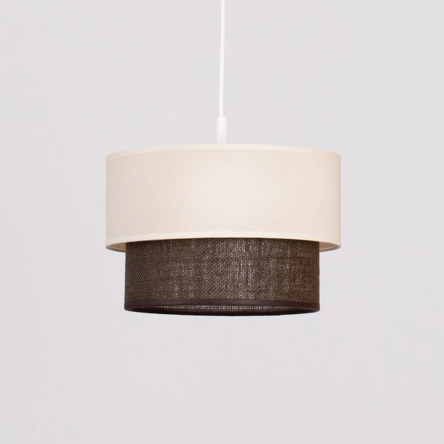 Brilagi - LED-riippuvalaisin langalla BOHO STYLE 1xE27/15W/230V halkaisija 25 cm kerma/ruskea