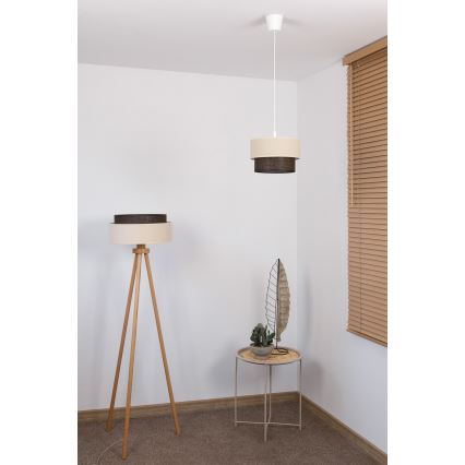 Brilagi - LED-riippuvalaisin langalla BOHO STYLE 1xE27/15W/230V halkaisija 25 cm kerma/ruskea