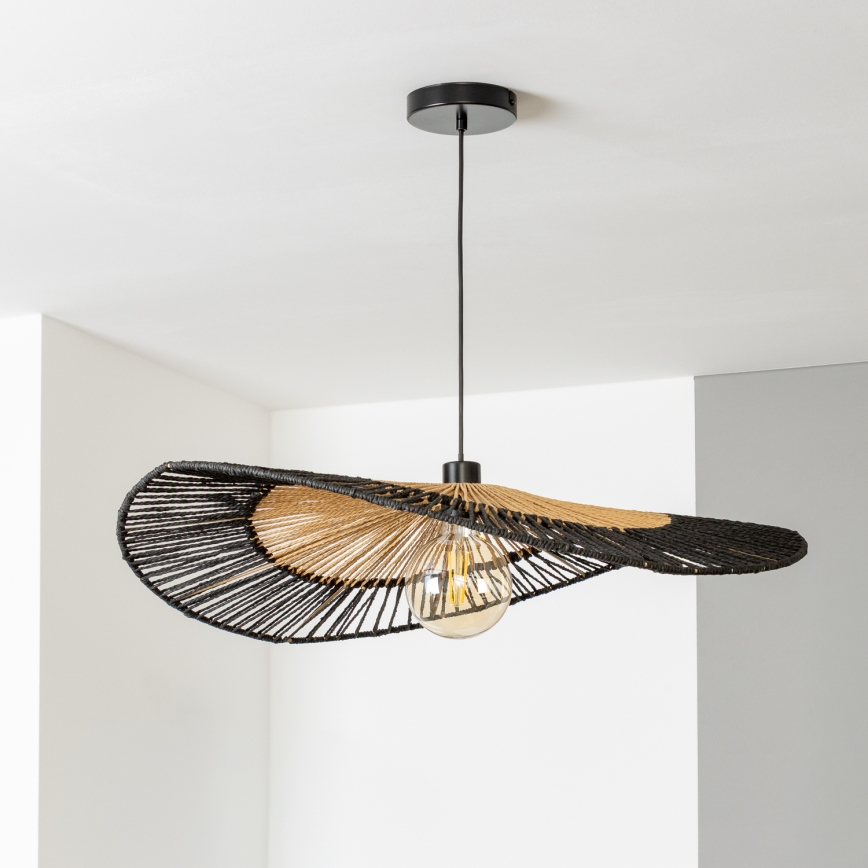 Brilagi - LED-riippuvalaisin langalla CERIA BOHO 1xE27/40W/230V halkaisija 80 cm musta/ruskea