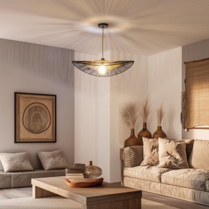 Brilagi - LED-riippuvalaisin langalla CERIA BOHO 1xE27/40W/230V halkaisija 80 cm musta/ruskea