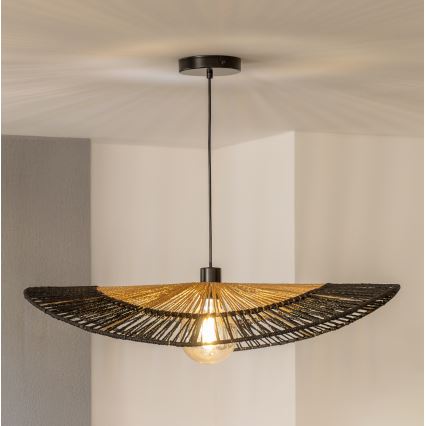 Brilagi - LED-riippuvalaisin langalla CERIA BOHO 1xE27/40W/230V halkaisija 80 cm musta/ruskea