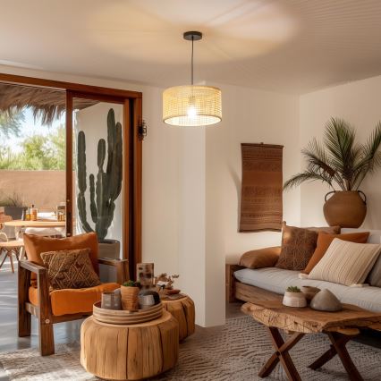 Brilagi - LED-riippuvalaisin langalla CERIA BOHO 1xE27/40W/230V Ø 25 cm bambu