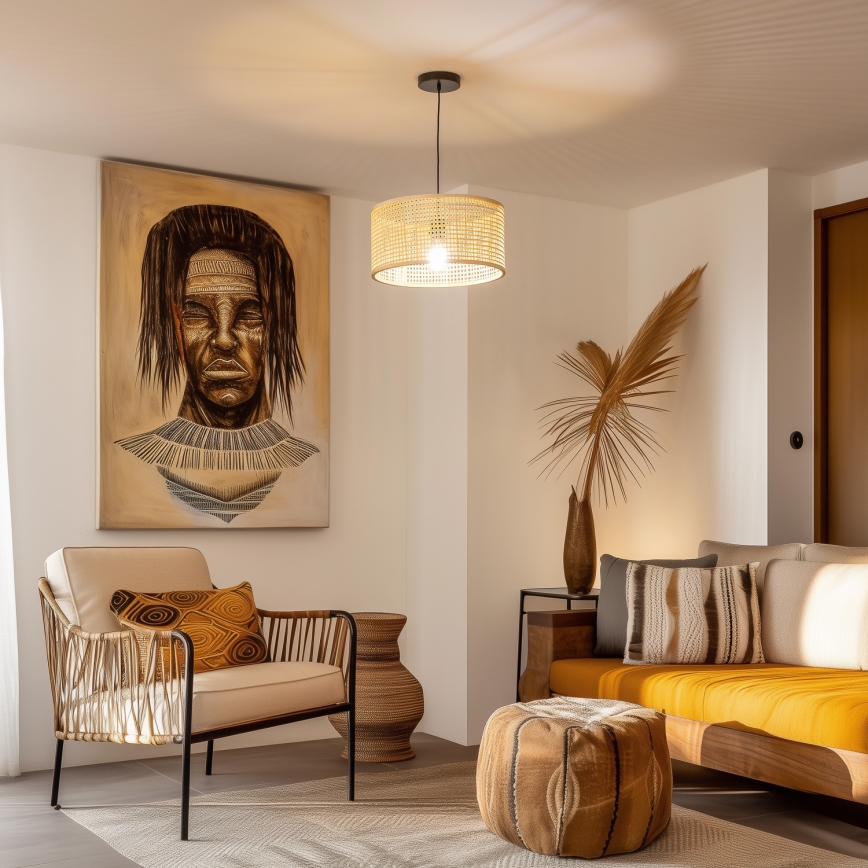 Brilagi - LED-riippuvalaisin langalla CERIA BOHO 1xE27/40W/230V Ø 25 cm bambu