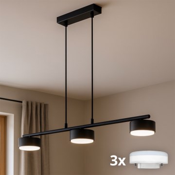 Brilagi - LED-riippuvalaisin MONO vaijerilla 3xGX53/30W/230V musta