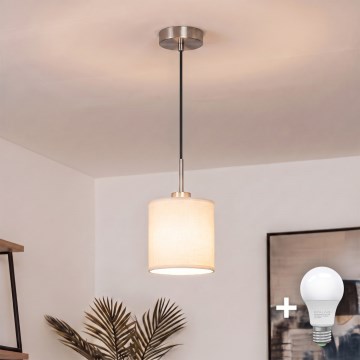 Brilagi - LED-riippuvalaisin NUBILA johdolla 1xE27/60W/230V Ø 14 cm musta/kerma