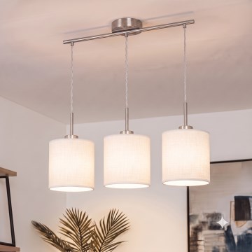 Brilagi - LED-riippuvalaisin NUBILA ripustuslangalla, 3xE27/60W/230V, valkoinen