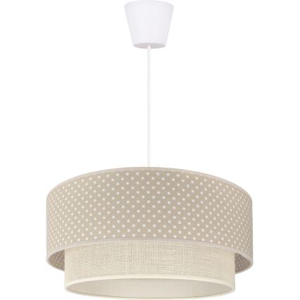 Brilagi - LED-riippuvalaisin johdolla BOHO BOBO 1xE27/60W/230V, halkaisija 40 cm, pilkullinen, beige/kerma