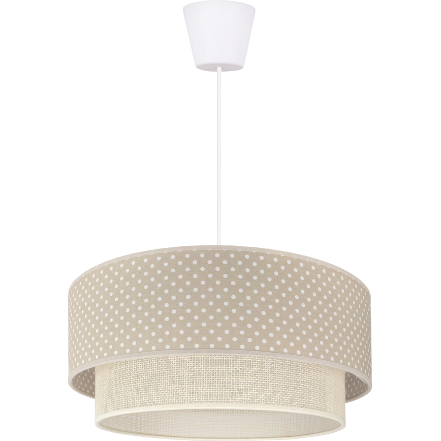 Brilagi - LED-riippuvalaisin johdolla BOHO BOBO 1xE27/60W/230V, halkaisija 40 cm, pilkullinen, beige/kerma