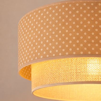 Brilagi - LED-riippuvalaisin johdolla BOHO BOBO 1xE27/60W/230V, halkaisija 40 cm, pilkullinen, beige/kerma