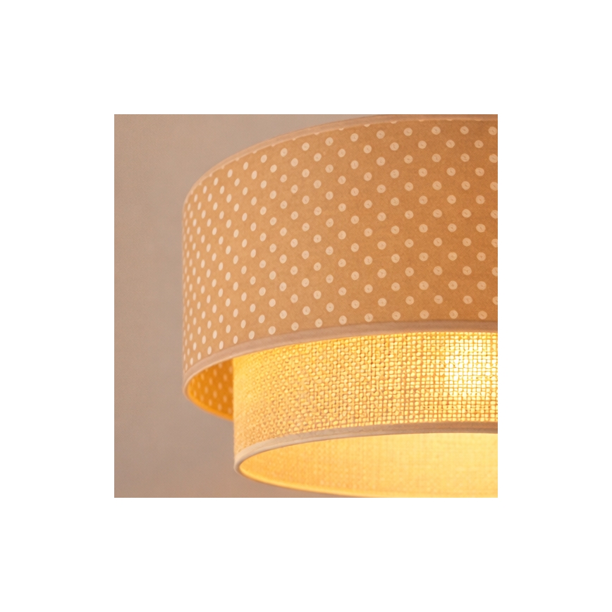 Brilagi - LED-riippuvalaisin johdolla BOHO BOBO 1xE27/60W/230V, halkaisija 40 cm, pilkullinen, beige/kerma
