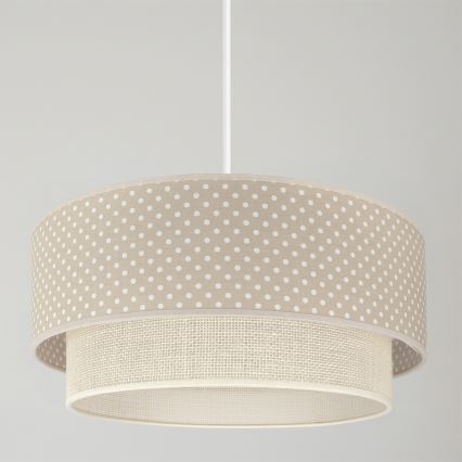 Brilagi - LED-riippuvalaisin johdolla BOHO BOBO 1xE27/60W/230V, halkaisija 40 cm, pilkullinen, beige/kerma