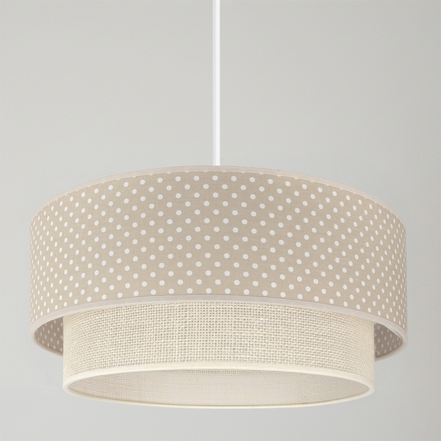 Brilagi - LED-riippuvalaisin johdolla BOHO BOBO 1xE27/60W/230V, halkaisija 40 cm, pilkullinen, beige/kerma