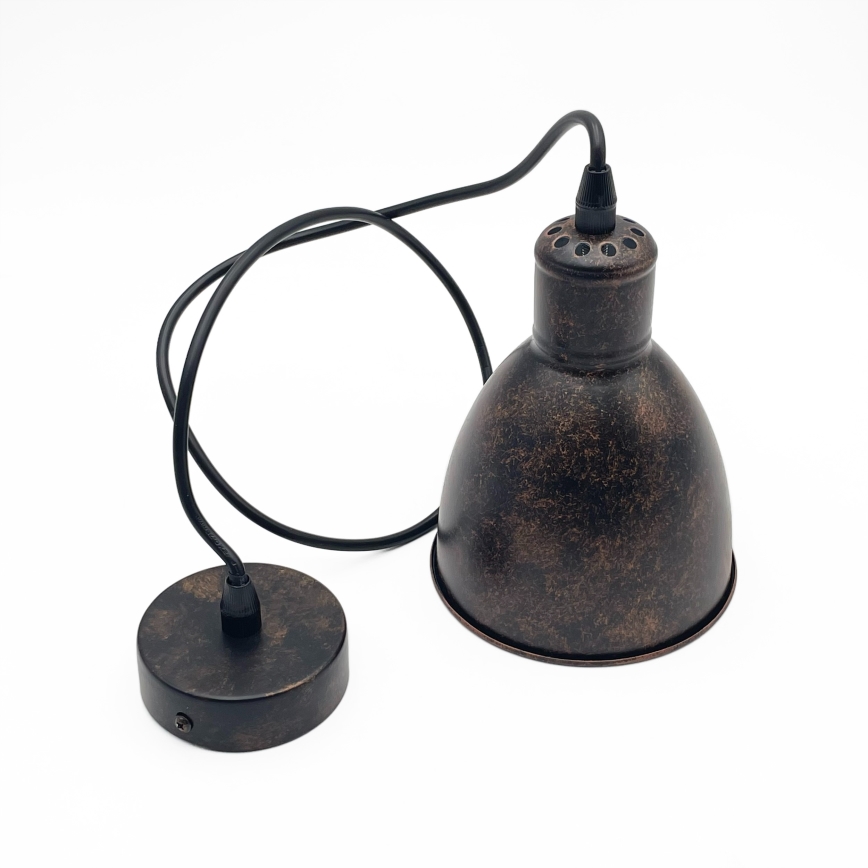 Brilagi - LED-riippuvalaisin ripustuskaapelilla RIDDY 1xE27/60W/230V kupari/patiina